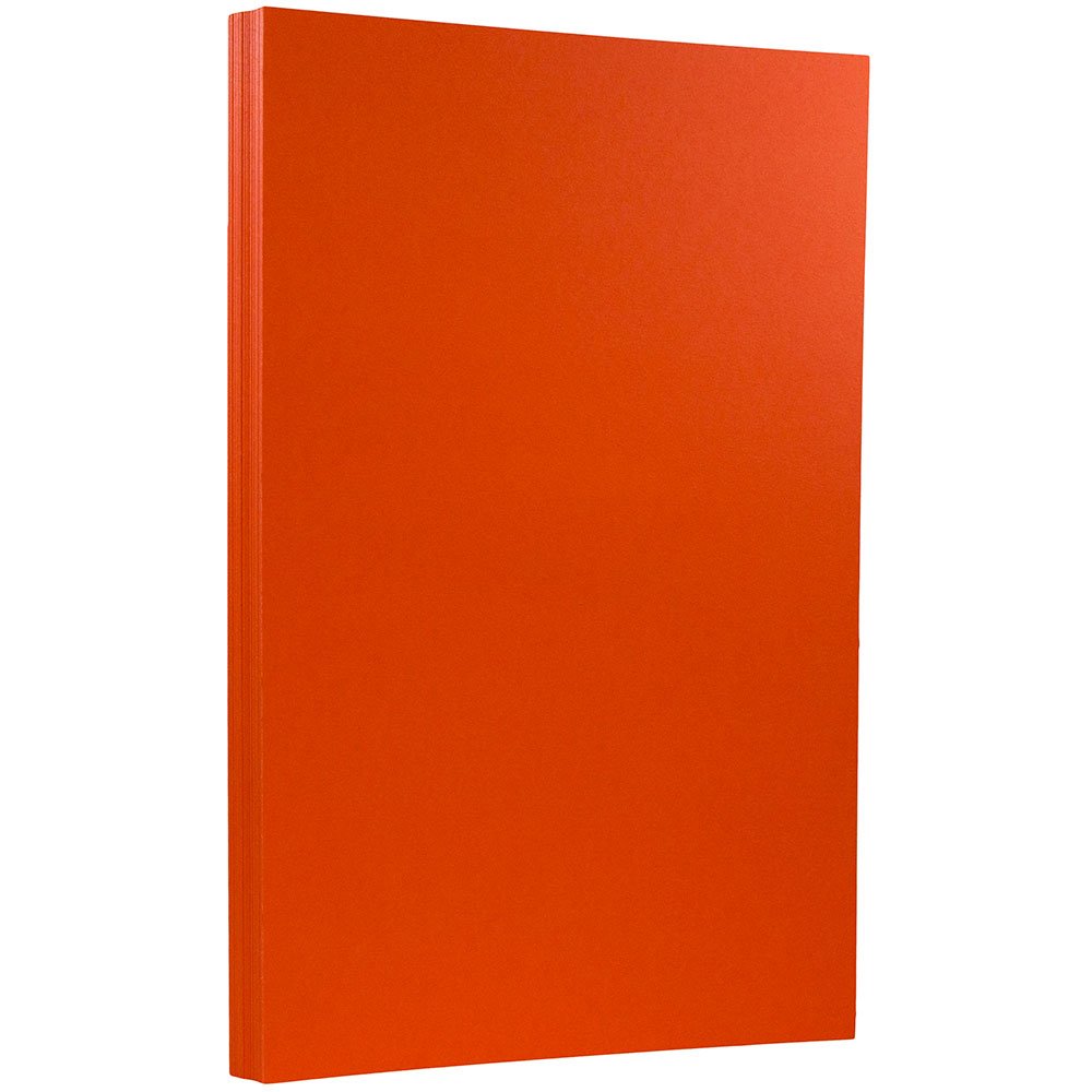 JAM PAPER Bright Coloured Cardstock - 215.9 x 355.6 mm Coverstock - 176gsm - Orange Recycled - 50 Sheets/Pack