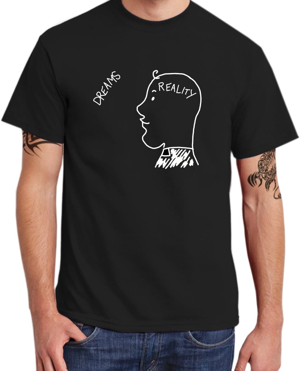 Acen Merchandise - Dreams VS Reality Father TED - Men's Licensed Retro Black T-Shirt - 100% Cotton - Ideal Casual wear or Gift for Anniversary/Fathers Day/Christmas/Summer/Birthday (2XL) (M)