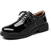 OKJ Oxford Shoes for Women, Black Womens Oxford Shoes Leather Platform Women's Oxfords Comfortable Dressy Slip On, Lace Up Loafers Casual Work Business Dress Office Oxfords Shoes