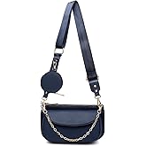 MARCO M KELLY 3pcs Crossbody Bags for Women PU Leather Shoulder Purse with Removable Strap Fashion Handbag for Daily Use