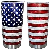 BOFILL American Flag Tumbler 20oz,4th Of July Memorial Day Veteran Day Gifts Stainless Steel Insulated Tumblers Mug