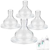 Silicone Nipples for Philips Avent Anti-Colic Baby Bottles,Size 2 Nipple,3m+,Meudim Flow, 4 Count