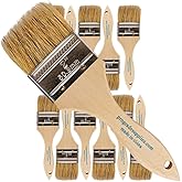 Pro Grade 2" Chip Brushes, Disposable Paint Brushes, for Paint, 12 Pack | Natural bristle, wood handle | DIY Pack | For Stain, Glue &amp; Epoxy | Cabinets, Furniture, Fences