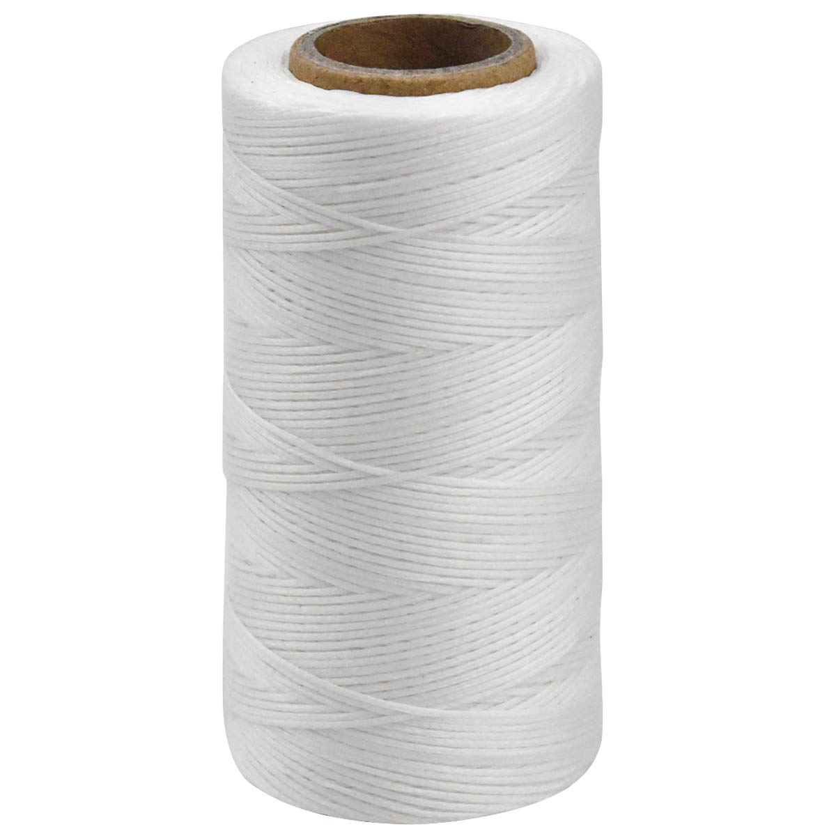 260 m Waxed Thread, Leather Craft Thread, Flat Sewing Waxed String for Machine, Sewing Waxed Cord for Hand Stitching, Bookbinding, DIY Weaving Handicraft Tools, Shoes , 1 mm 150D (White)