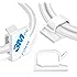 120PCS XHF Adhesive Cable Wire Clips White, Cable Staples Outdoor Cable Management Wire Organizer Cord Holder for Under Desk,