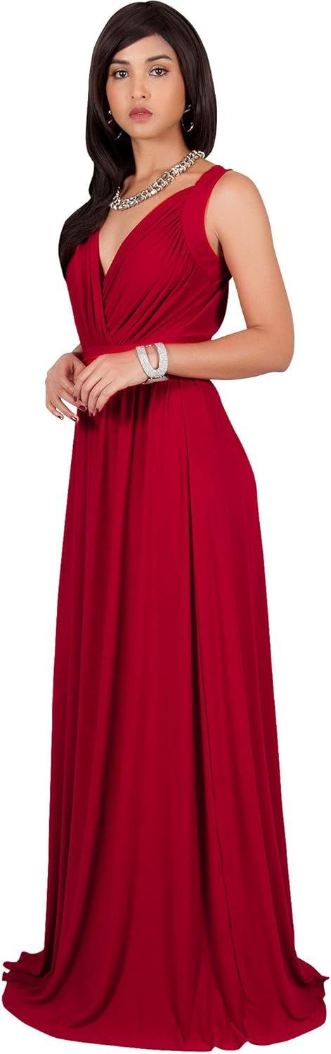 KOH KOH Sleeveless Flowy Cocktail Evening Gown