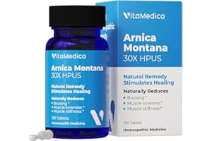 VitaMedica Arnica Montana 30X Rapid Dissolve Arnica Tablets for Natural Pain, Bruising, and Swelling Support - Homeopathic Medicine for Injury and Surgery Recovery - 150 Ct - 50 Servings
