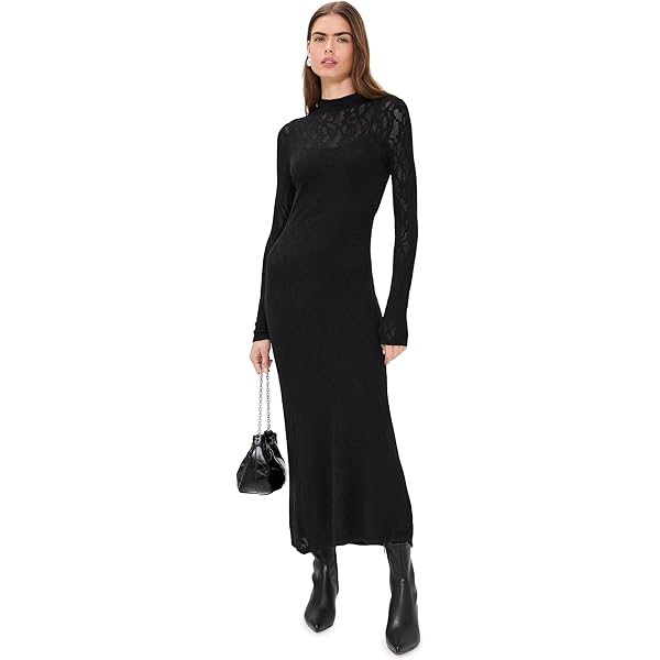Varley Women's Axel Rib Knit Midi Dress, Black, M at Amazon Women's  Clothing store