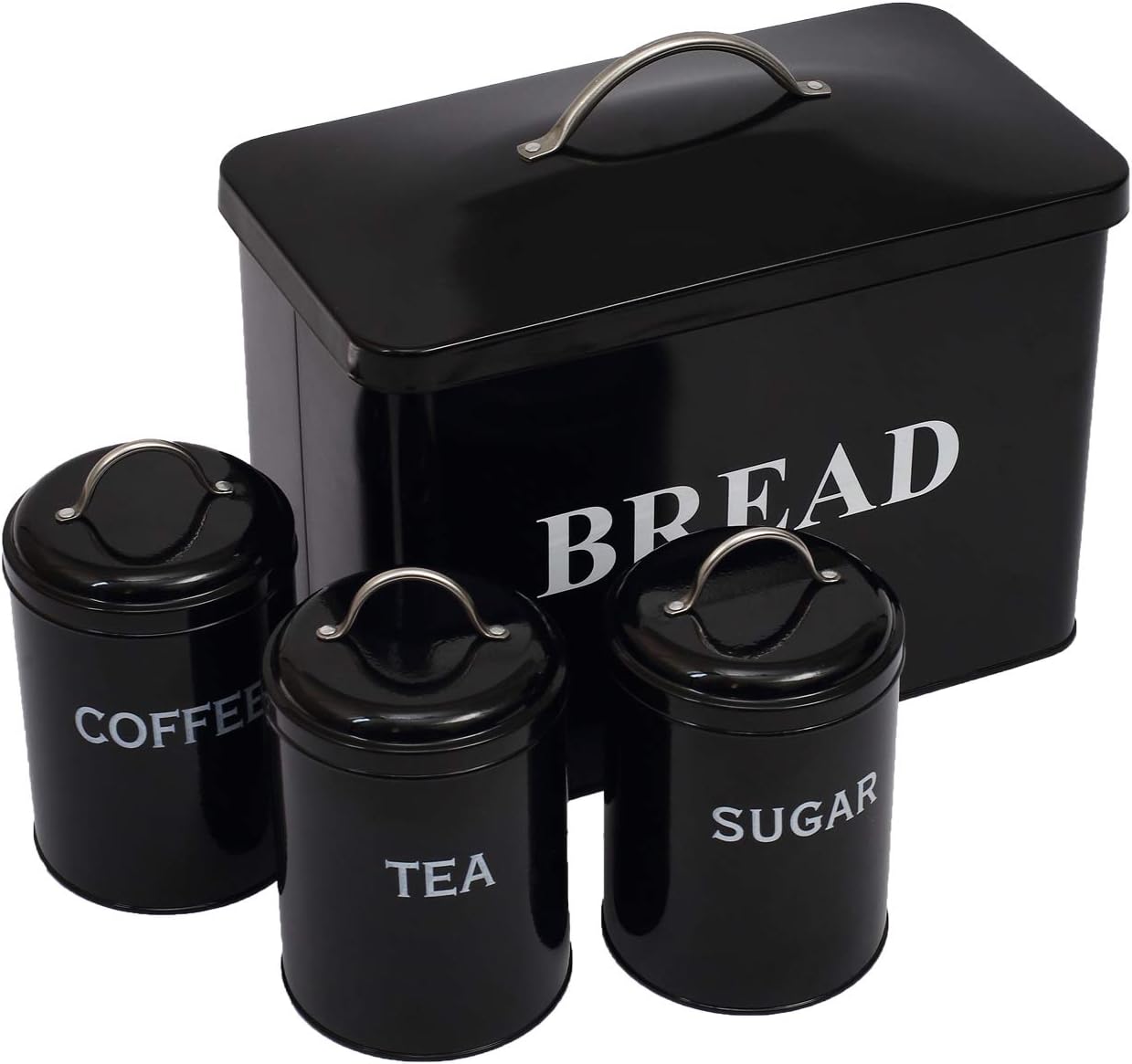 Bread Bin Loaves Storage Canister Tins and 3 Piece Kitchen Canister Set