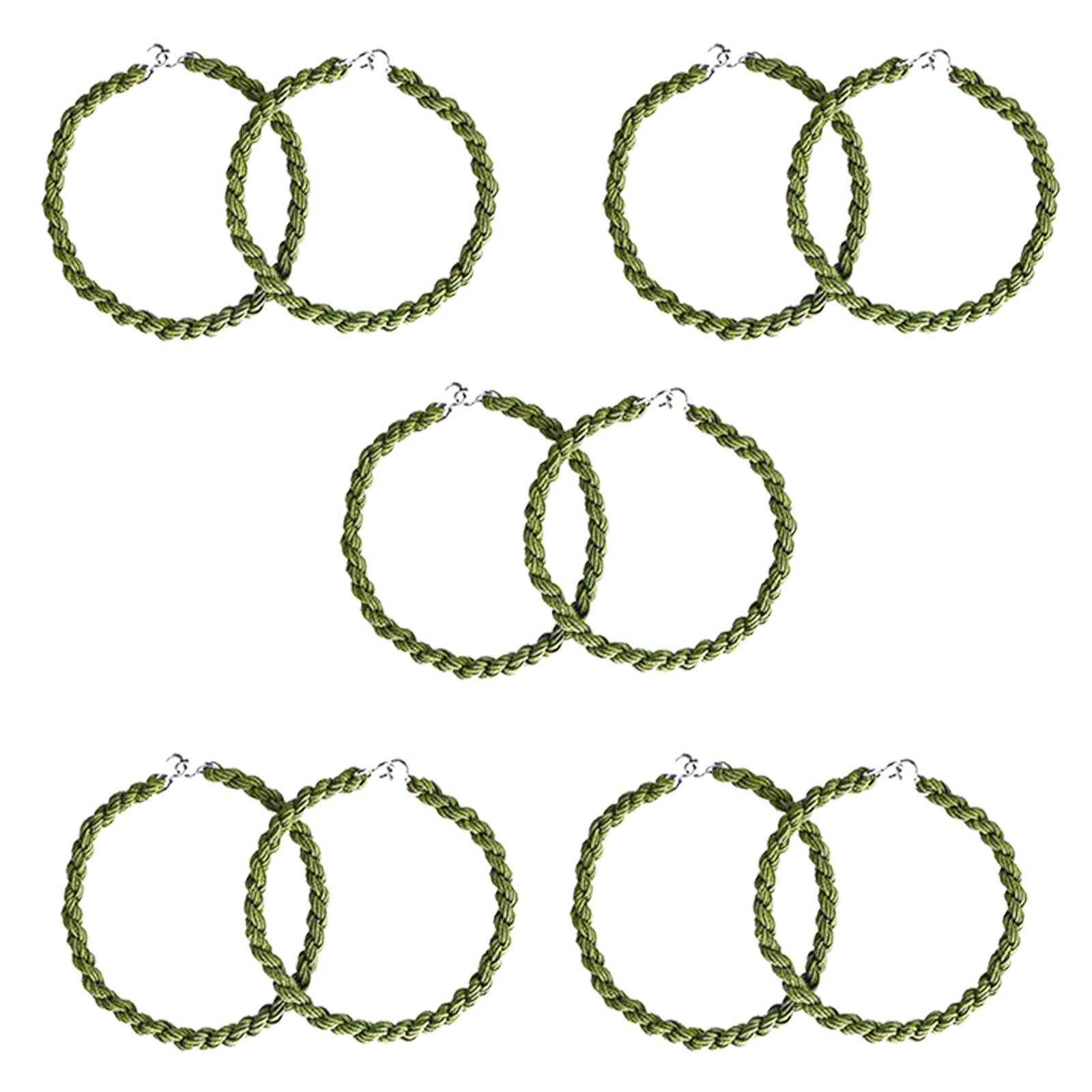 QincLing 10 Pieces Elastic Boot Straps Trouser Twists Leg Ties Blousing Garters with Metal Hooks for Navy Army Air Force