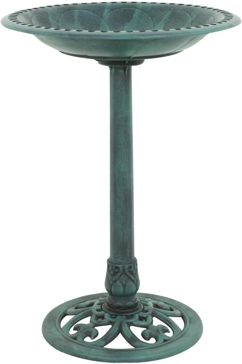 Amazon Com Zeny Birdbath 28 Height Pedestal Bird Bath Antique Outdoor Garden Decor Vintage Yard Art Green Garden Outdoor