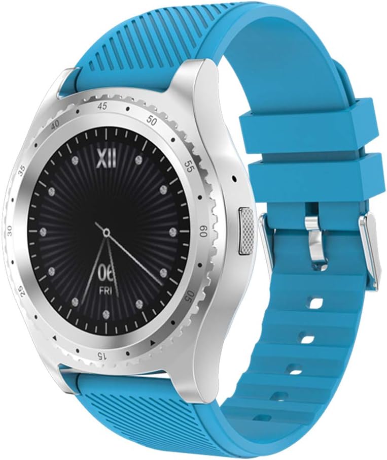 ULTECHNOVO Smart Watch Intelligent Watch Soft Silicone Pluggable Card Watch for Men Women (Blue English Pattern)