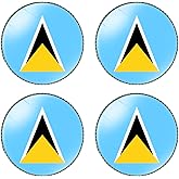 HSQCEZ 4 Pcs Saint Lucia Flag Pin Round 1 Inch, Lapel Pins Souvenir Badge for Hat Clothes Backpack,Saint Lucians Flag Brooch Accessories Party Favors,Patriotic Pin Accessories for Men/Women