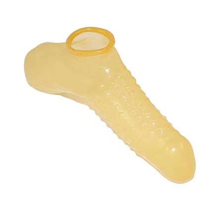 Rubberfashion Latex Penishülle, anatomische Latex Penis Hülle mit Noppen und veredelter Oberfläche nicht chloriert für Herren
