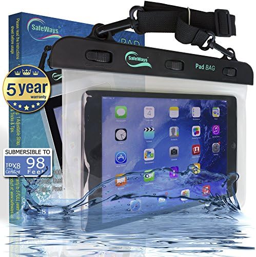Cameras Waterproof iPad Case - Incredibly Easy To Seal Securely - Compatible With iPad Models Up To 8" (including iPad mini 3), Samsung, HTC, Sony, Nokia - All Pads/Phones/Phablets/iPods/Cameras