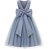 Galluria Flower Girl Dress Girls Dresses Wedding Satin V-Back Pearls for Pageant Prom Ball Gowns Party