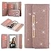Galaxy S8 Plus Case, LONTECT Bling Glitter PU Leather 7 Card Slots Wallet Case Handbag with Detachable Magnetic Back Case & Metal Chain for Samsung Galaxy S8 Plus - Rose Gold