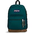 JanSport Right Pack Backpack - Durable Daypack with Padded 15" Laptop Sleeve, Spacious Main Compartment & Integrated Water Bottle Pocket - Deep Juniper