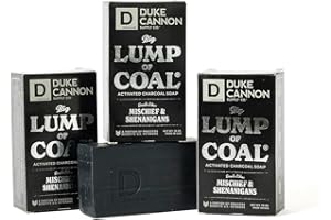 Duke Cannon Supply Co. Big Lump of Coal Soap Bar for Men Holiday Edition (Bergamot & Black Pepper Scent) Superior Grade, Extra Large, Paraben-free, All Skin Types, 10 oz (3 Pack)