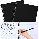 Gilprop 2 Pcs Primary Composition Notebook Spiral K-2 Writing Workbook | Wide Ruled Paper Notebook, Primary Journal, 100 Sheets, 9.8" x 7.5" Kindergarten Preschool Handwriting Notebook for Kids