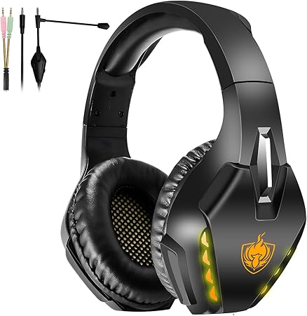 Amazon Phoinikas ゲーミングヘッドセット Ps4 ヘッドセット マイク付き Pc ゲーミングヘッドホン 有線 無線 両用 スイッチ Bluetooth ヘッドフォン 高音質 Led ノイズキャンセリング 軽量 騒音抑制 伸縮可能 ヘッドホン ゲーム用 Ps5 Ps4 パソコン スカイプ Fps 対応