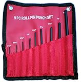 9 Pc Piece Forged Steel Roll Pin Punch Set in Roll Up Case Rifle Gunsmithing 9pc (Misc.)