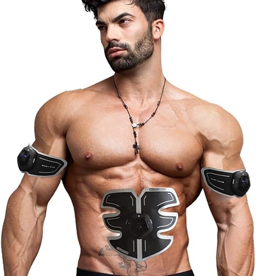 Amazon Co Jp Kjrjfj 筋肉トナーems Absトナーボディ筋肉トレーナーワイヤレスポータブルユニセックスフィットネストレーニングギア用腹部腕脚トレーニングホームオフィスエクササイズ ホーム キッチン