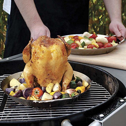 Charcoal Companion CC3097 Stainless Convertible Wok / Vertical Poultry Rack - Thumbnail 3