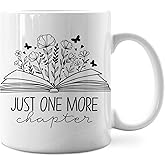 IWXYI Cool Gifts For Writers,Book Mugs For Women,Book Lovers Coffee Mug - Just One More Chapter, Book Lovers Gift Ideas, 11oz Reading Teacher Coffee Mug Ceramic Gifts