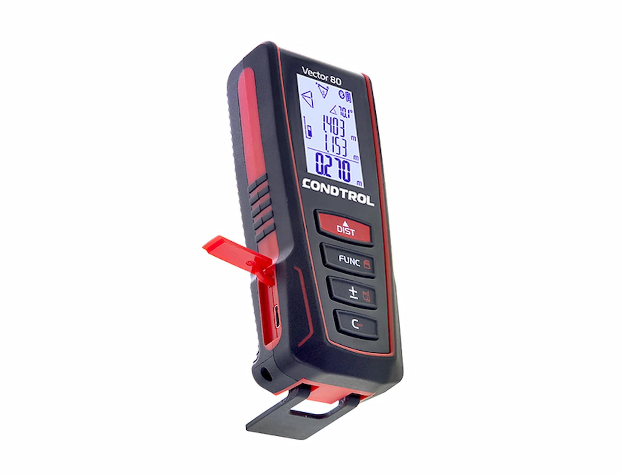 CONDTROL - Vector 80 Rangefinder - Range 0.05 to 80 Meters - Continuous Precise Measurement - Red Laser - Bluetooth - 2+1 Year Warranty - Delivered with Accessories