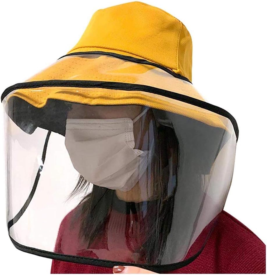 BBesty Full Cover Safety Face Shield Protective Dust Proof Fisherman Hat Face Cover Waterproof Wide Brim Splashing Proof Clear Visor Outdoor Facial Cover