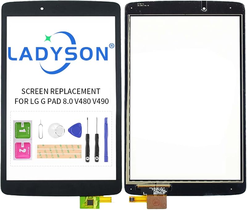 LADYSON Screen Replacement for LG G Pad F 8.0 V480 V490 Touch Digitizer Repair