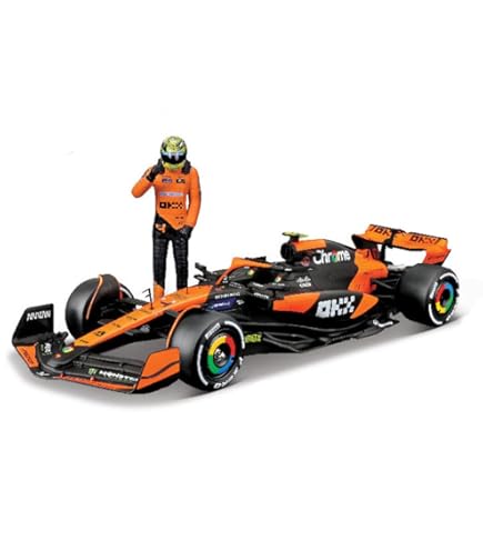 Amazon.com: Bburago 1:24 2024 Race McLaren MCL38 with Helmet