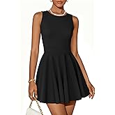ZESICA Womens Summer Cocktail Party Mini Dress 2026 Spring Elegant Sleeveless Crewneck A-Line Short Date Night Prom Dresses