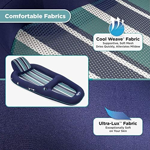 Inflatable aqua lounge chair with valve, priced at $69.99.