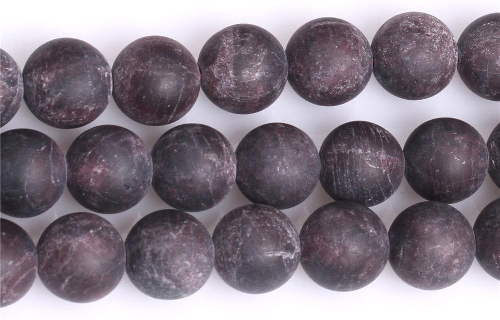 Round Natural Frosted Matt Antiqued Red Garnet Stone Beads for Jewellery Making 15'' (12mm) - Image 5