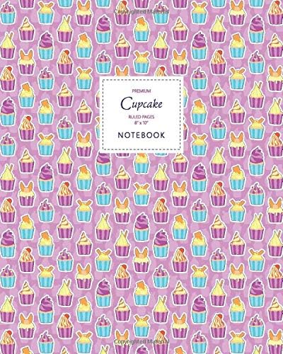 Cupcake Notebook - Ruled Pages - 8x10 - Large (Pink)