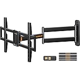 Perlegear Corner TV Wall Mount Long Arm TV Mount Bracket for 32-75 Inch TVs-Full Motion Wall Mount with 32.37” Extension & Swivel Articulating Arm & Tilt, MAX VESA 600x400mm, Holds up to 100 lbs
