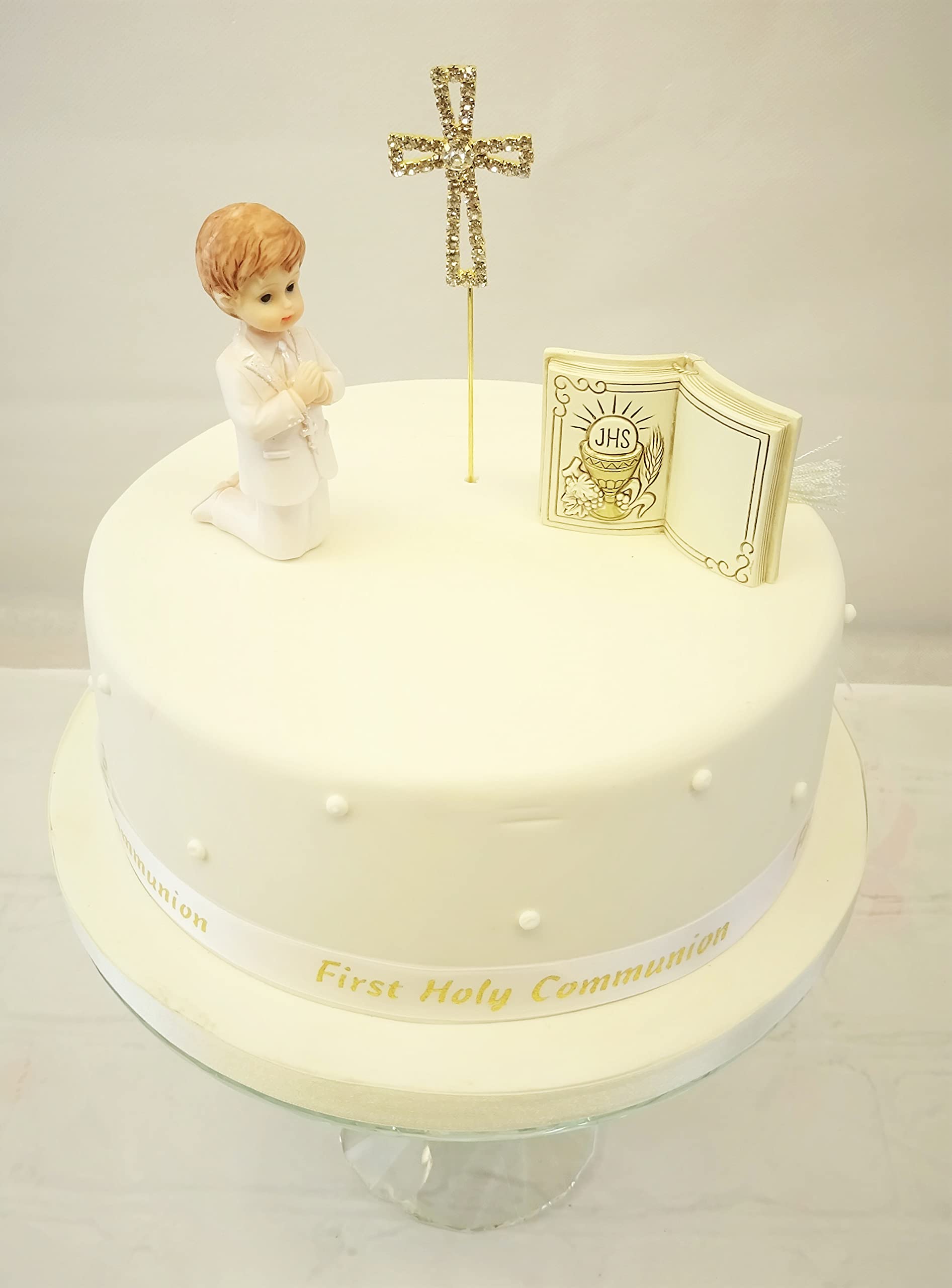 1st First Holy Communion Keeling Boy Bible Cross Gold Ribbon Cake Topper Set Ornament Buy Online In Guatemala At Guatemala Desertcart Com Productid