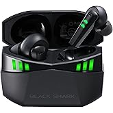 Black Shark Wireless Gaming Earbuds with Noise Cancelling Bluetooth Game Earphone with Charging Case IPX5 Waterproof 4 Ultra-Clear Microphones 20Hrs Play Time One Step auto-Pairing Design