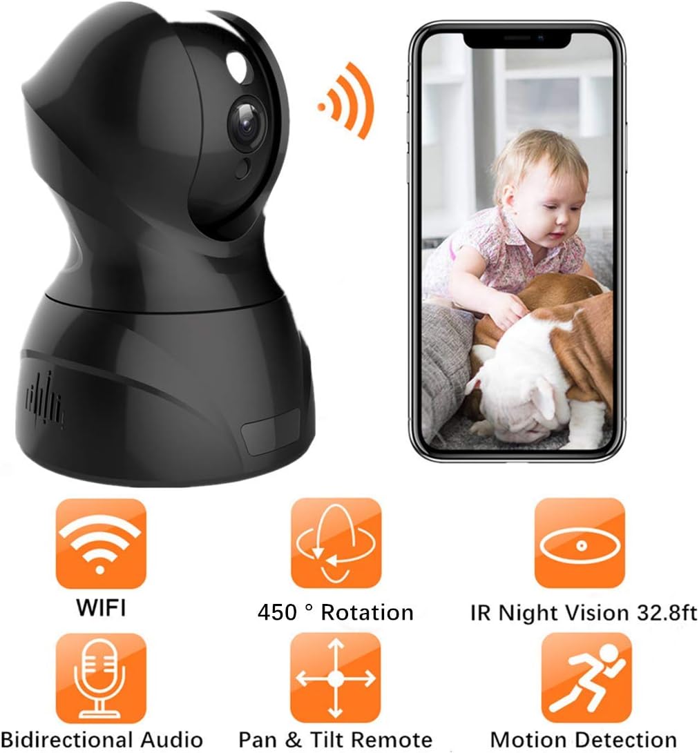 WiFi IP Camera,CamKing 826-C 2.4GHz/1536P Surveillance Camera Video Baby Monitor with IR Night Vision (826-C1)