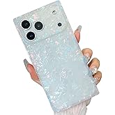KERZZIL Elegent Pearl Pattern Compatible with iPhone Rectangle Edge Case, Slim Soft TPU Silicone Protective Bumper Cases Cover(Colorful Pearl,17 Pro Max)