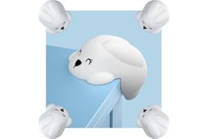 LZLTAUY 100% silicone corner protector baby, cartoon corner protectors, baby proof corners and edges,suitable for table,desktop, cabinet and other furniture corner guards（white,6pcs,rabbit）