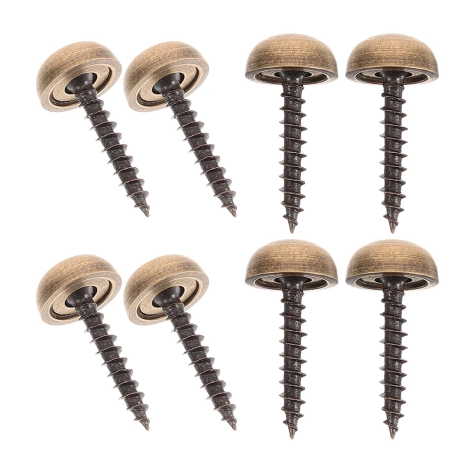 8 Sets Mirror Screws, 9 mm Mirror Nails with Decorative Caps, Bass Mirror Covers with Self Tapping Screw for Tables, Bath Plates, Furniture Fittings, Antique brass