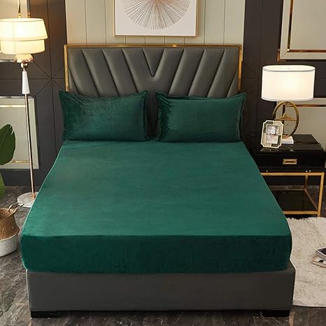 Amazon Co Jp ベッドシーツ クイーン ダブル シート 弾性バンドシート 家庭用寝具クリスタルベルベットマットレスカバー冬 グレー1 1x0cm ホーム キッチン