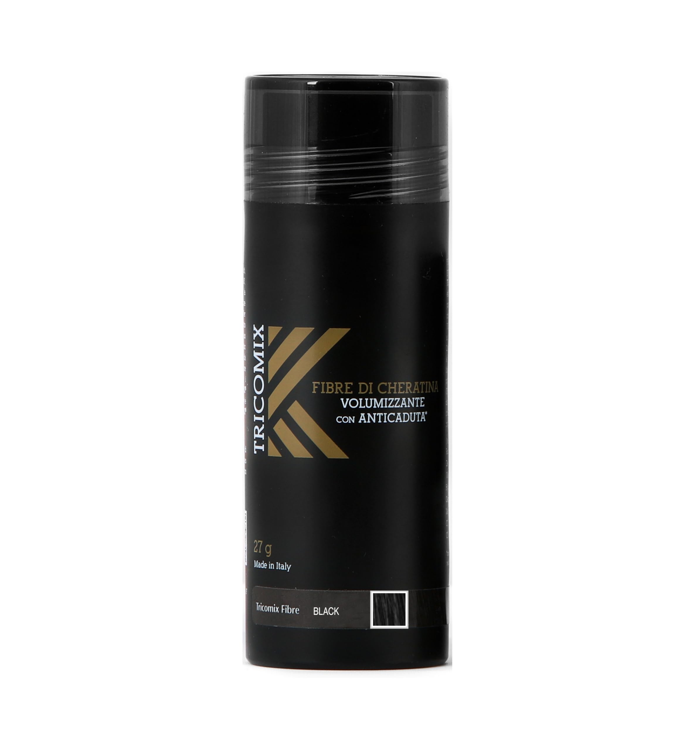 Tricomix Fibre Black 27gr - Volumizing Keratin Fibers With Anti Hair Loss Principles