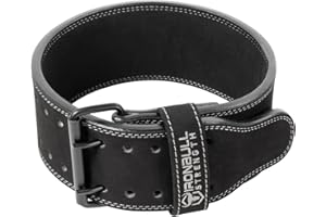 IRON BULL STRENGTH Powerlifting Belt - IPF Approved – Weight Lifting Belt 10mm - Prong Weightlifting Belt for Squats, Deadlift, and Bench Press – Lifting Belt Leather 4in for Men and Women – Back Brace for Gym, Workout, Strength Training, Strongmen & Power Lift