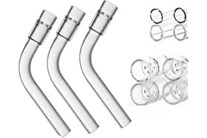 3 Pcs Glass Tube Stem (110mm Curved) Steam Chemistry Air Drying Tube (Curved-1)