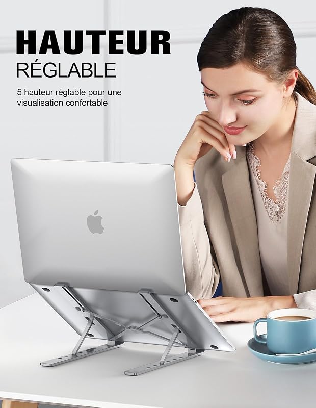 Support Ordinateur Portable, Support PC Portable Réglable 5 Niveaux