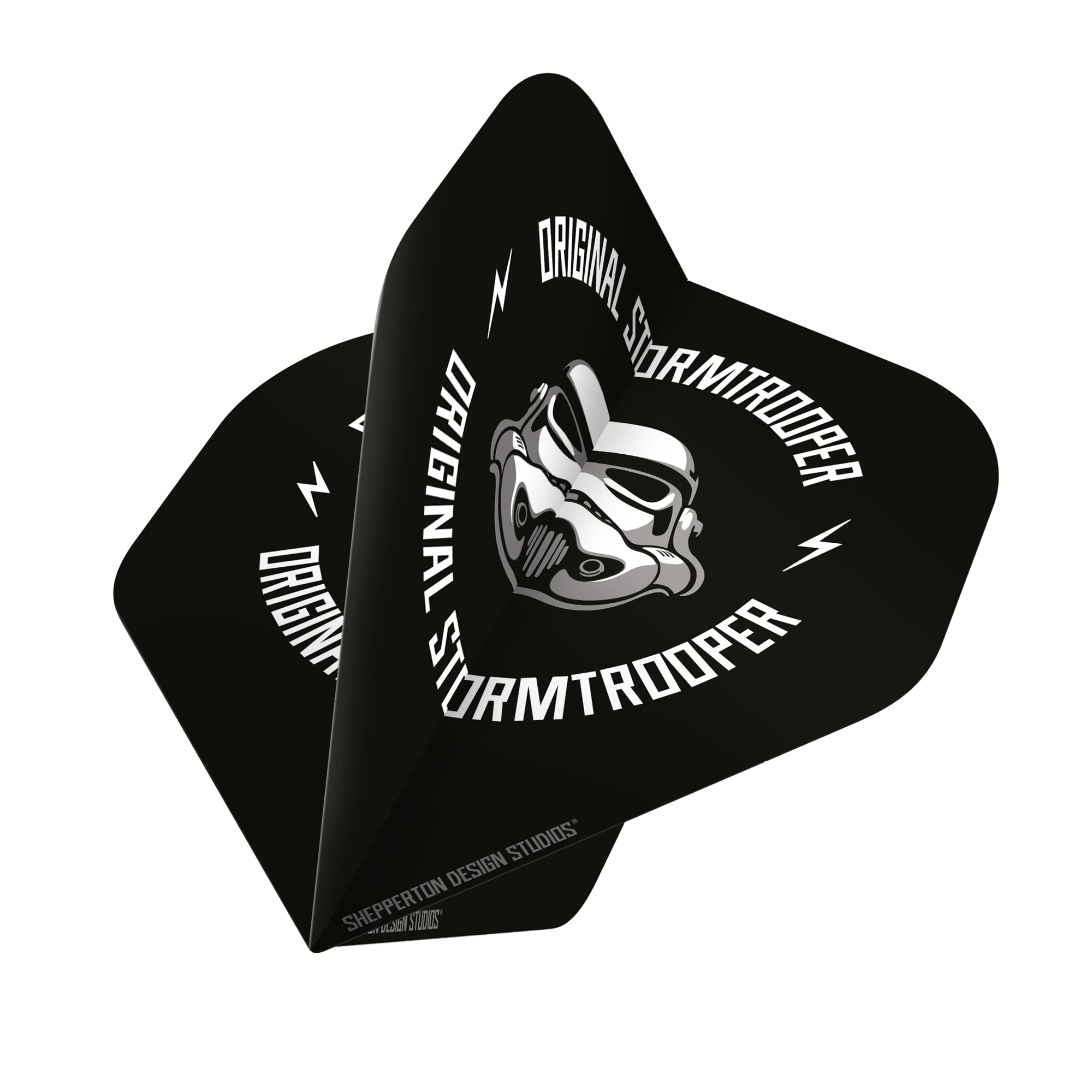 Shepperton Design Studios Original Stormtrooper Officially Licensed Dart Flights, Standard No2 Shape, 100 Micron, Black Stormtrooper Helmet, 10 Sets of 3 Flights (10XF4153)